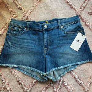 7 For All Man Kind Cut off Denim shorts. New With Tags!